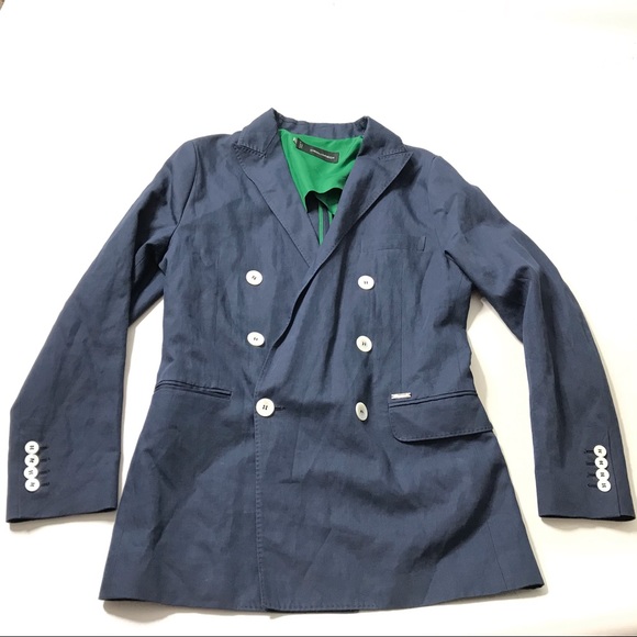 Dsquared2 Men's Double Breasted Blazer Sport Coat US 38 IT 48 Firenze Navy